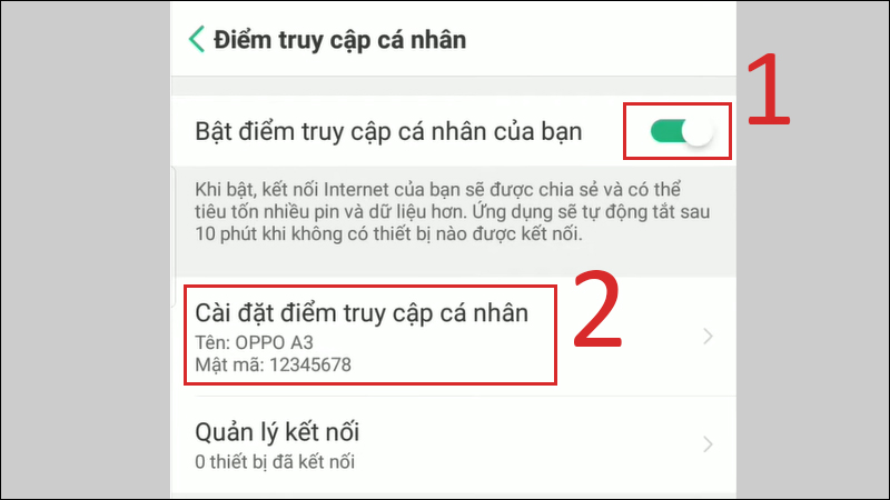 Hướng dẫn chi tiết cách chia sẻ mạng 4g cho Điện thoại khác
