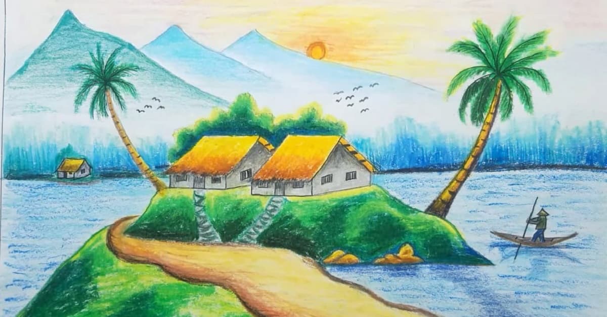 Hướng dẫn vẽ tranh phong cảnh Đơn giản mà Đẹp